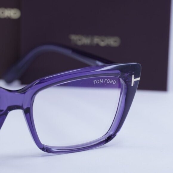 Tom Ford FT5894-B 081 Square Eyeglasses 56mm - Violet - Picture 6 of 10